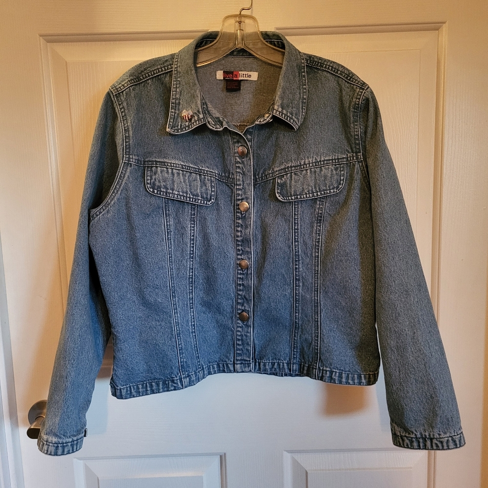 Live A Little Classic Blue Jean Jacket for Women